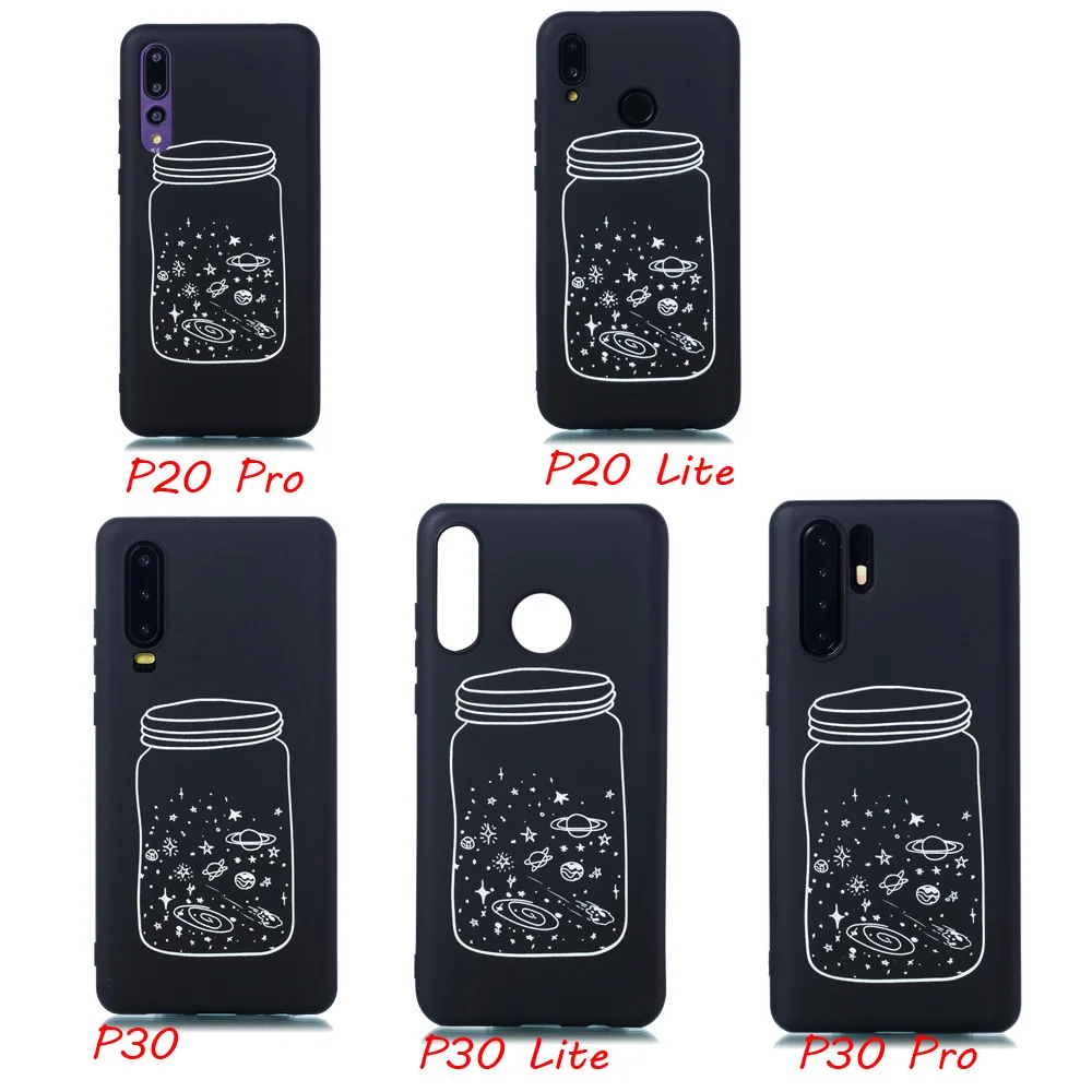 Soft Light Thin Painted Back Fitted Case for Huawei P20 P30 Lite Pro Nova 4 Y5 2018 P Smart 2017 Y9 2019 Universe Pattern Cover |