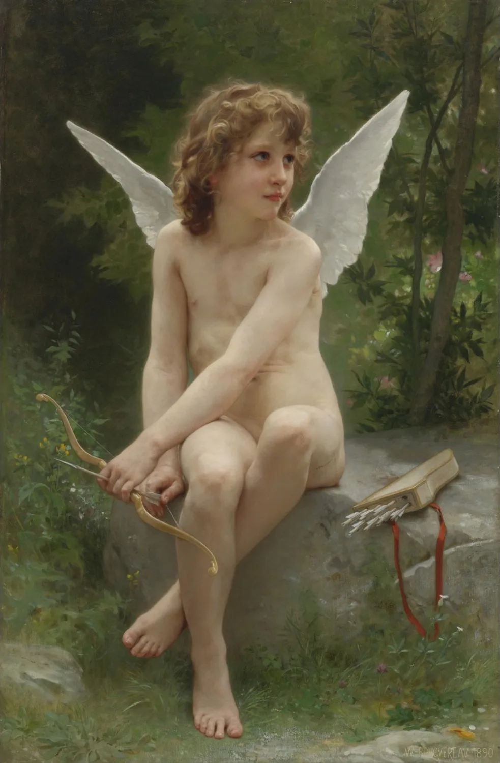 

wholesale painting # good quality # TOP Art # nude art angel Cupid print canvas oil painting -free shipping cost