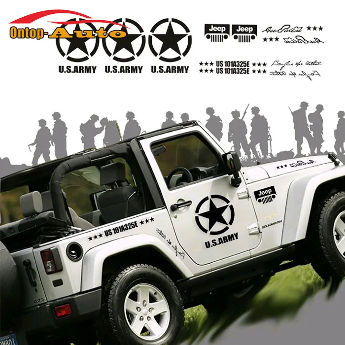 Братья армия США звезда капюшон корпус дверь наклейка Виниловая для Jeep Wrangler Compass