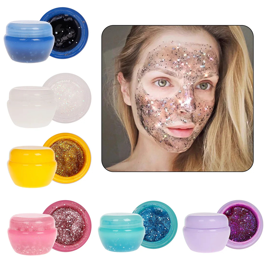 Romantic Mask Refreshing Moisturizing Firming Bright Star Glitter Glow Shiny Sequins Black Exfoliating | Красота и здоровье