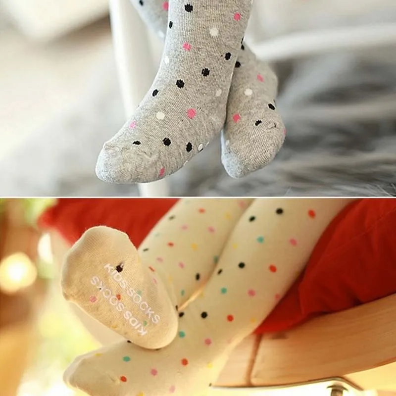 Hzirip Новый осень-зима детские колготки Обувь для девочек Цветной горошек хлопка