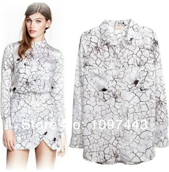 ST943 New Fashion Ladies' vintage stone skin print blouses elegant novelty Shirts casual slim brand designer tops |