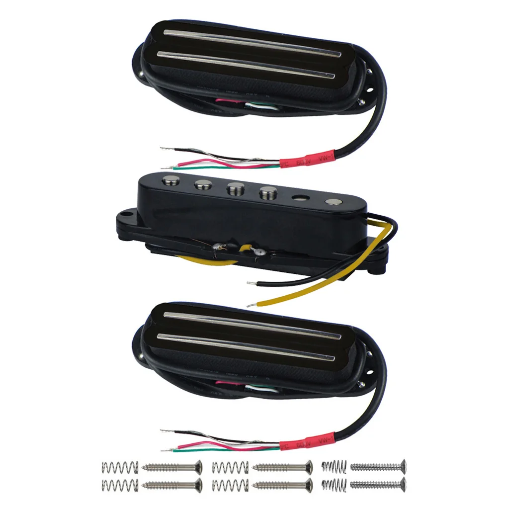 FLEOR 3pcs Neck/Middle/Bridge Guitar Pickup HSH Set Dual Rail Humbucker Pickups & Single Coil Ceramic Magnet Parts|single coil pickup|humbucker