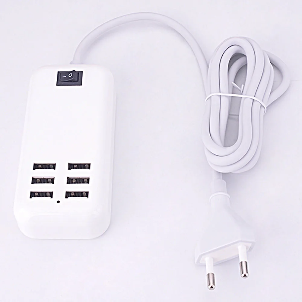 Универсальное зарядное устройство USB с 6 портами штепсельная вилка ЕС 15 Вт 3 А