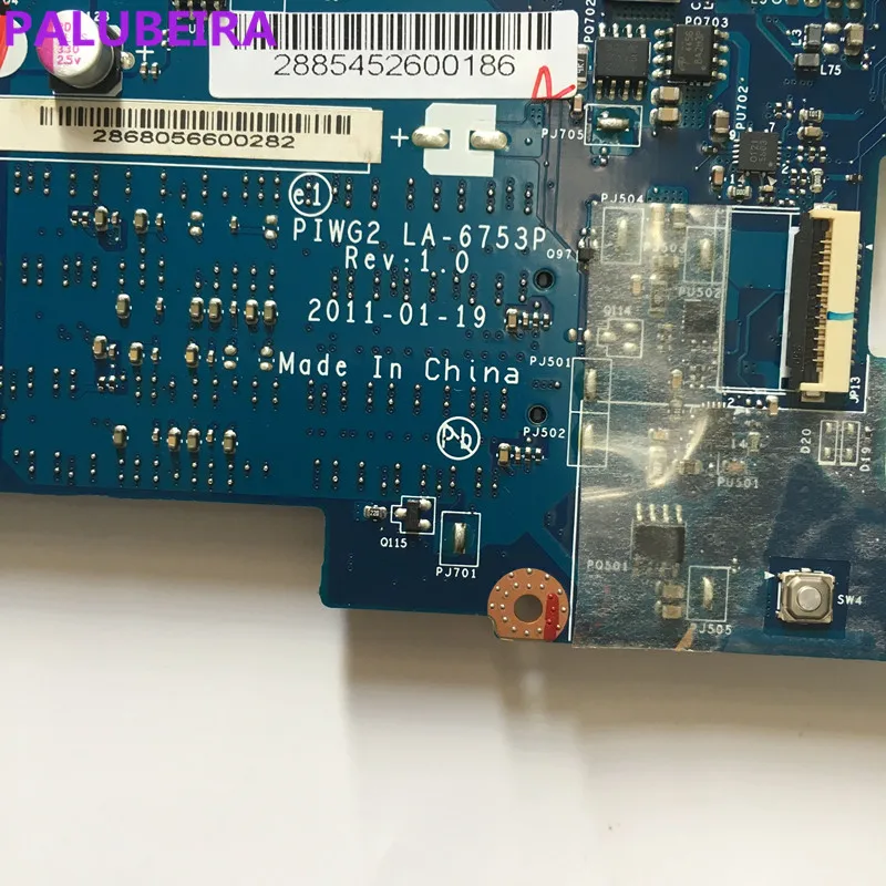 PALUBEIRA для Lenovo G570 ноутбук материнская плата PIWG2 LA 6753P HM65 HD6300 216 0774207 PGA989 2 оперативная