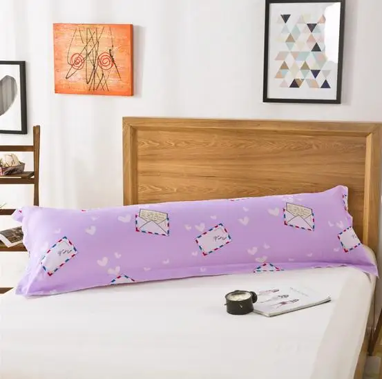 Розовый любовь хлопок двойной длинные 100% наволочка набивная саржа Король Размер