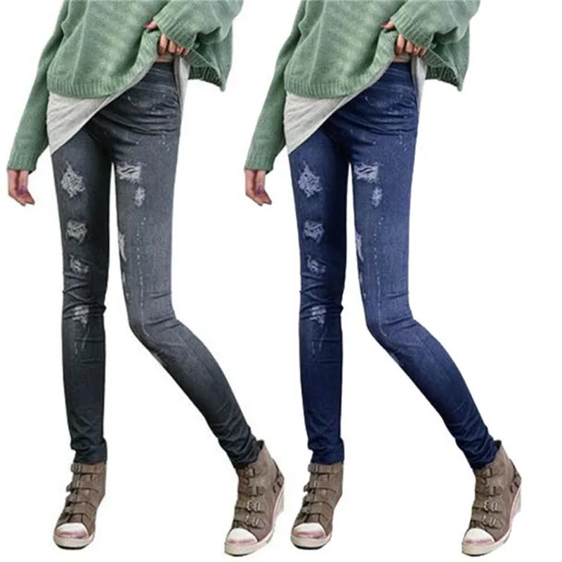 2018 модные сексуальные женские джинсы обтягивающие Джеггинсы эластичные тонкие