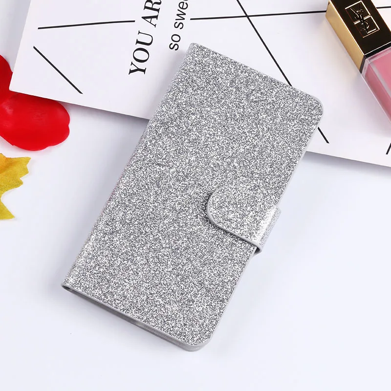 QIJUN Блестящий флип-чехол с подставкой для samsung Galaxy Ace 4 Lite G313H SM-G313F Ace4 Neo G318H 4,0 ''чехол-кошелек для телефона - Цвет: Silver