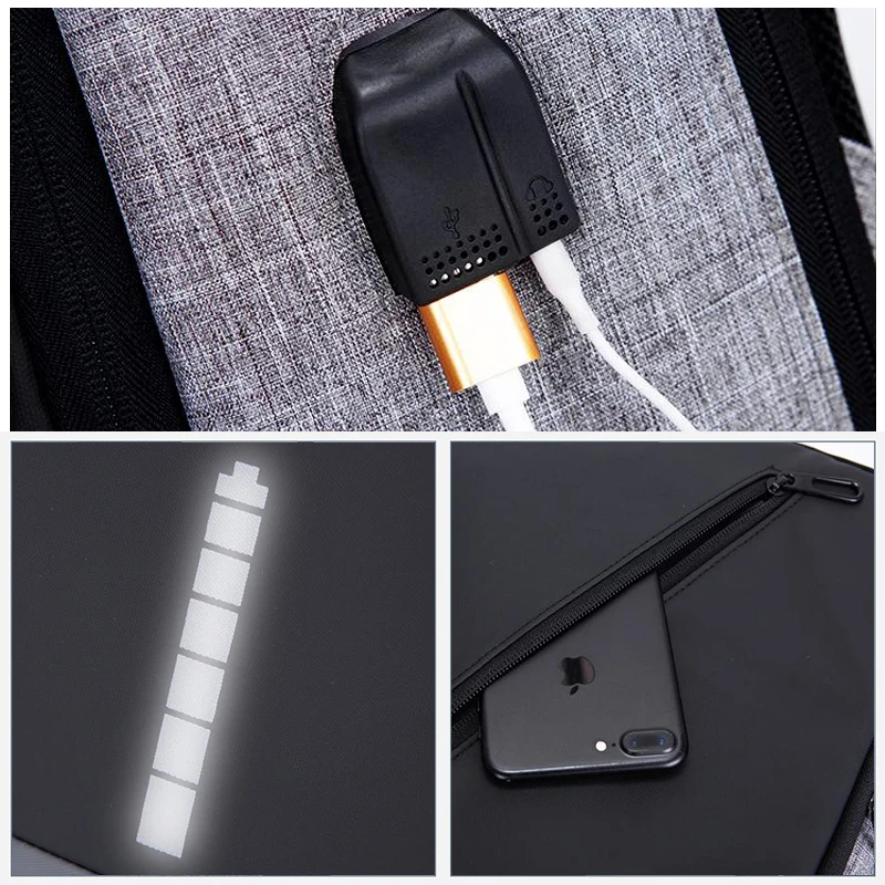 17 15 6 рюкзак для ноутбука сумка мужчин и женщин с usb зарядкой мужской женский