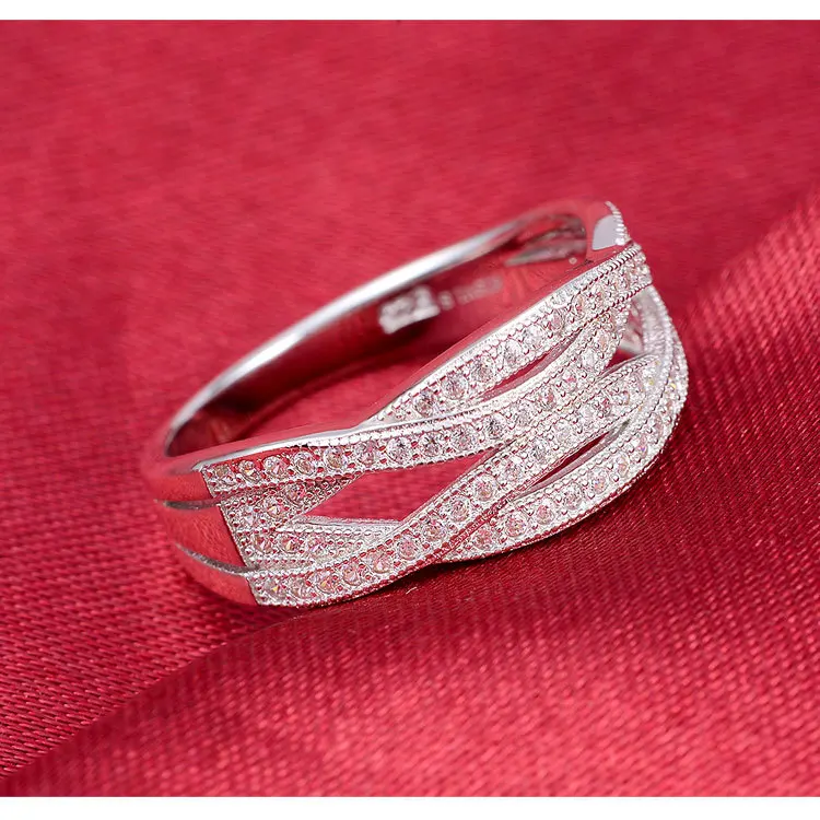 Женское кольцо на палец обручальное из стерлингового серебра 925 пробы уникальное