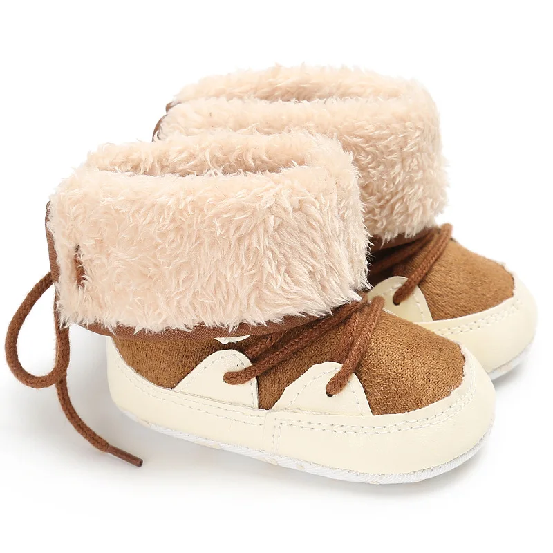 Fleece Warm Winter Baby Boys Snow Boots Infant Shoes Antiskid Baby Shoes Girls First Walkers Baby Boots Fur images - 6
