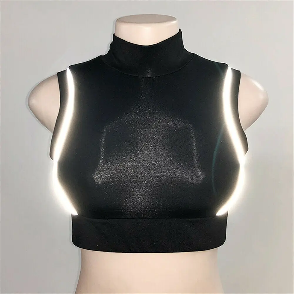 Женский короткий топ однотонный Повседневный Топ с высоким воротом без рукавов