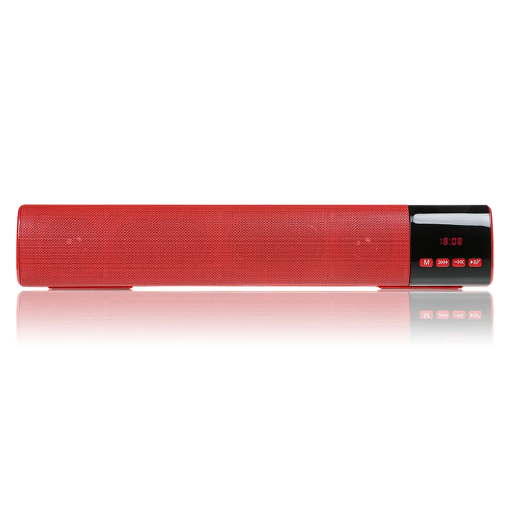 red with box TOPROAD беспроводной Саундбар 10 Вт Bluetooth динамик двойной бас 3D объемный музыкальный плеер Поддержка FM TF AUX altavoz для ПК ТВ телефона - Цвет: red with box