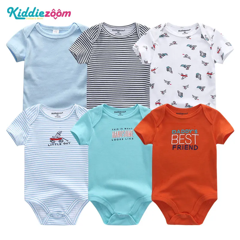BDS6065-Baby Rompers Одежда для малышей; 6 шт/лот; комбинезоны унисекс для новорожденных мальчиков и девочек; roupas de bebe; хлопковые комбинезоны для малышей; одежда с короткими рукавами для малышей - Цвет: BDS6065-Baby Rompers