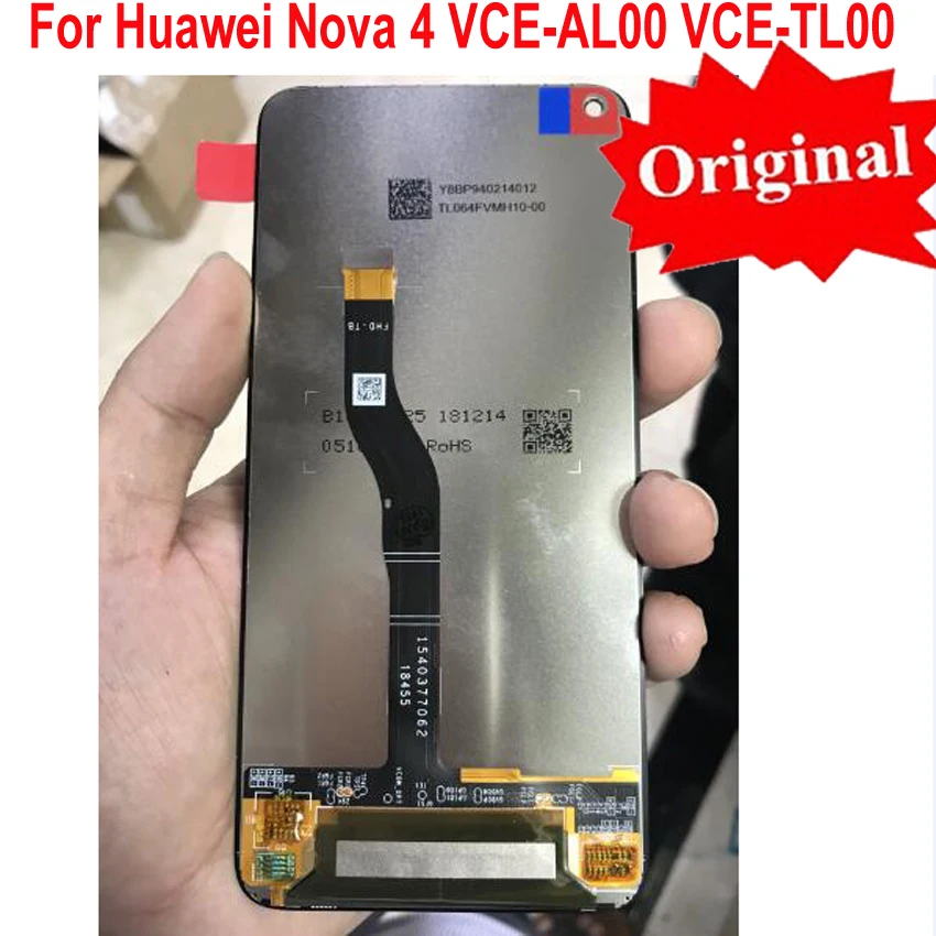 

Оригинальный Для Huawei Nova 4 Honor вид 20 V20 VCE-AL00 VCE-TL00 ЖК-экран дисплей панель с сенсорным экраном дигитайзер в сборе датчик разбития стекла