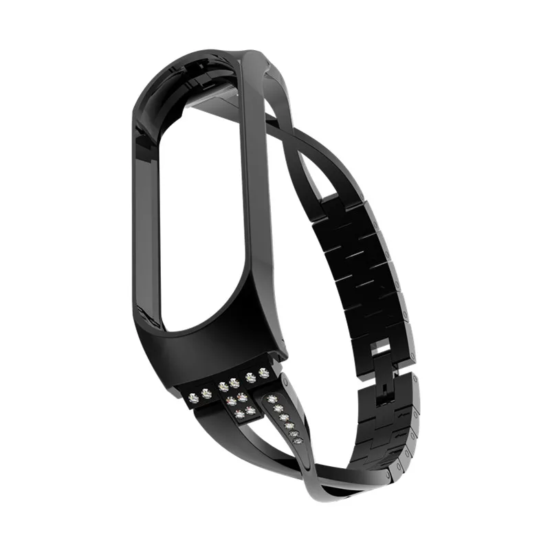 Браслет mi Band 3 с ремешком на запястье из нержавеющей стали, металлический ремешок mi band 3, браслеты Pulseira mi Band 3 для Xiaomi mi Band 3 - Цвет: X Style Black