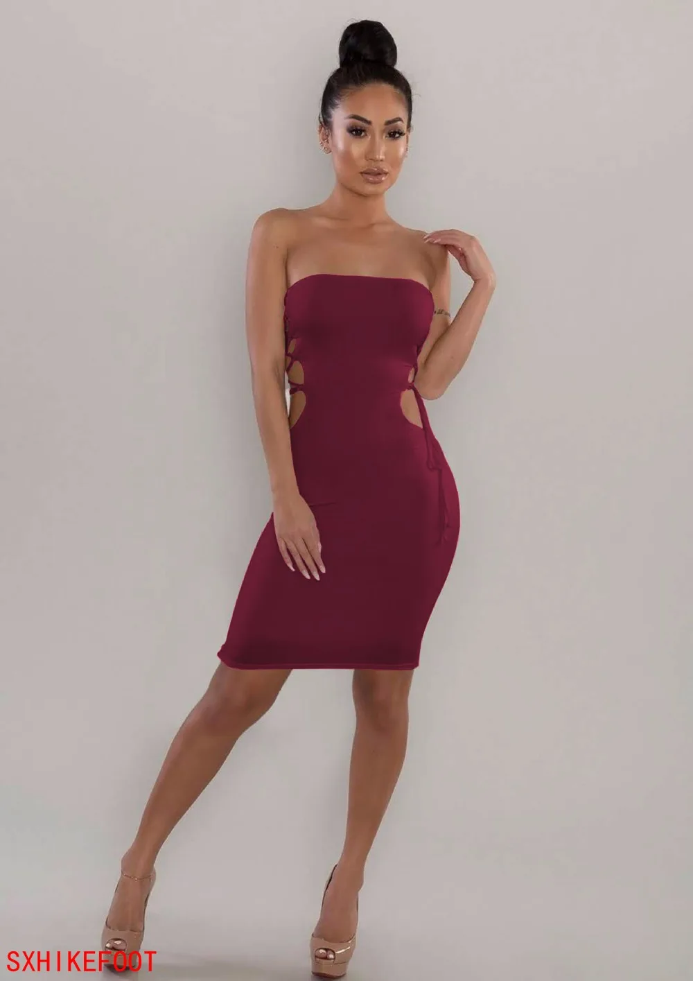 SXHIKEFOOT!!! Explosive female summer wrapped chest strap Slim sexy dress | Женская одежда