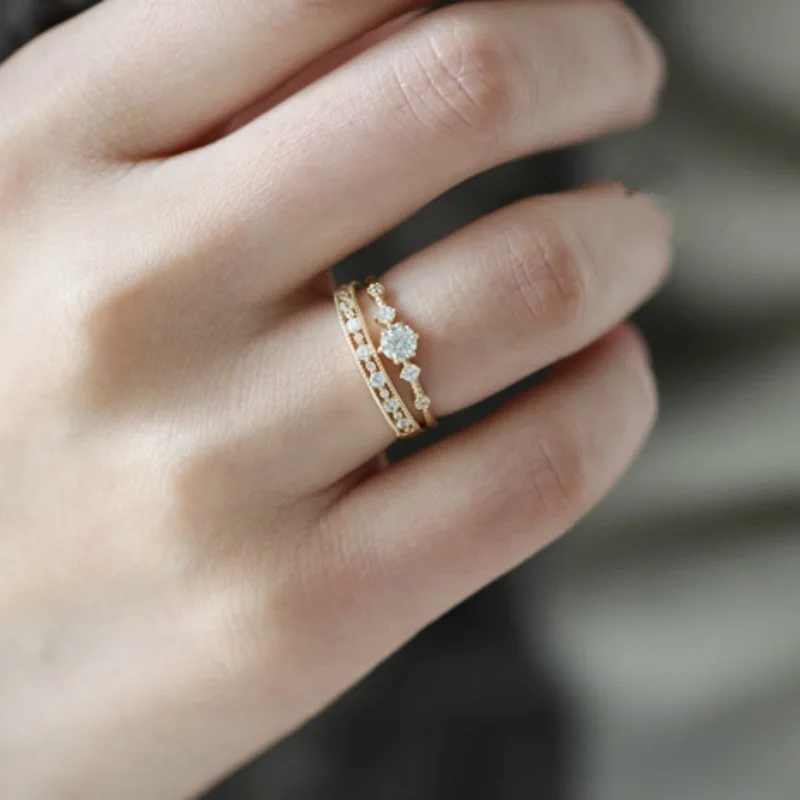 Kristi Tina stylish sophisticated birthday commemorative zirconia wedding ring is especially suitable for women | Украшения и