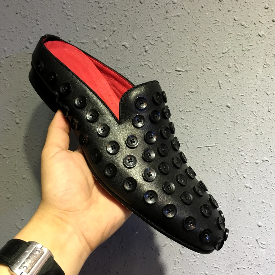 2017 оригинальные стильные шлепанцы ручной работы Повседневные мужские мюли с