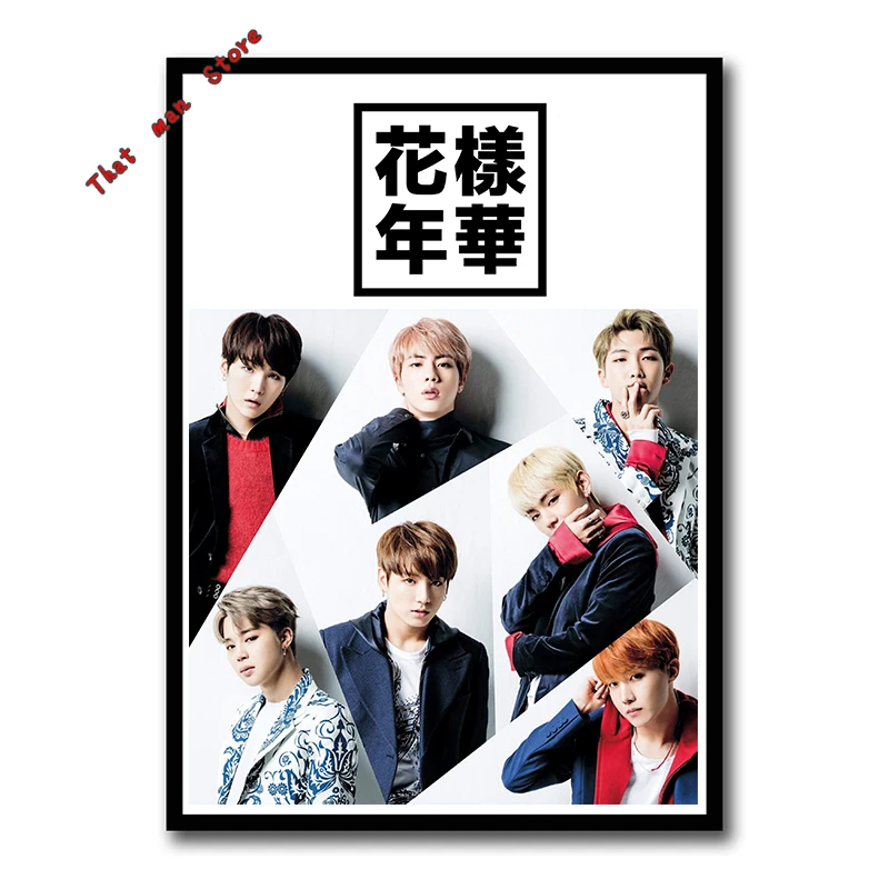 Kpop bangtan Плакаты для мальчиков наклейки на стену белая бумага принты украшение дома искусство подарок - Цвет: Фиолетовый