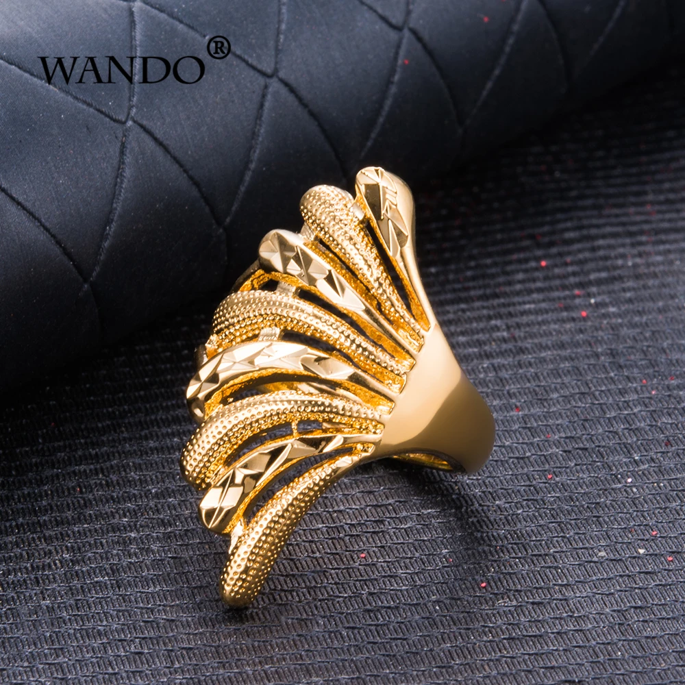 Wando желтого золота Цвет Jewelry Кольцо уникальный дизайн Винтаж вечерние свадебные