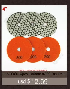6pcs 100mm#100 B dry polishing pads Very competitive sander disc diameter 4inch Resin bond diamond flexible polishing pads