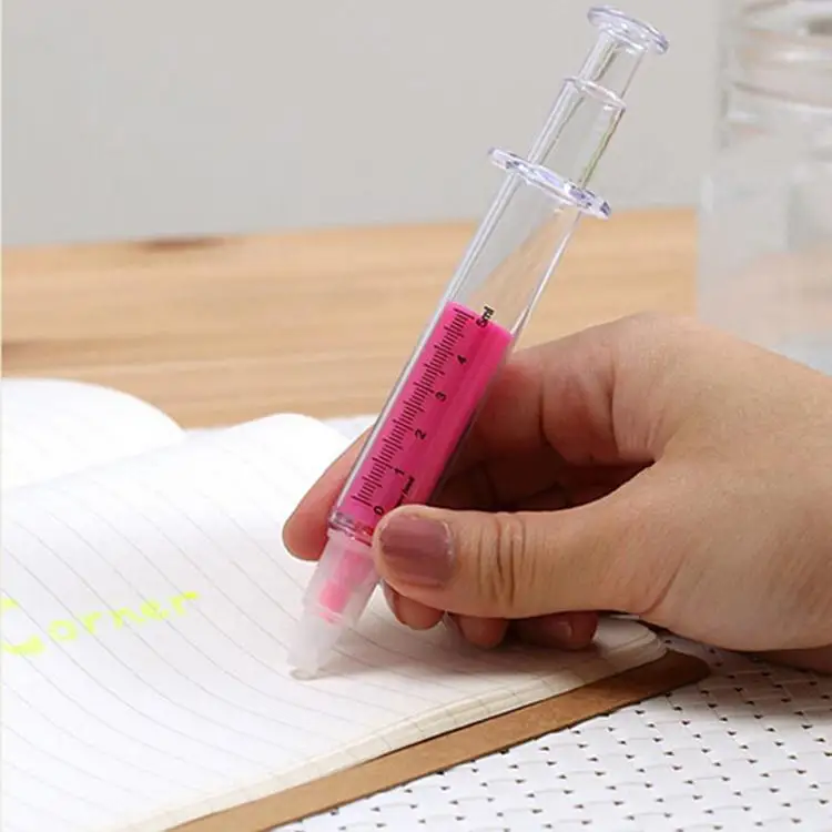 1 Pcs Cute kawaii Fluorescent Syringe Watercolor Pens Highlighters Marker Pen Korean Stationery School Supplies | Канцтовары для
