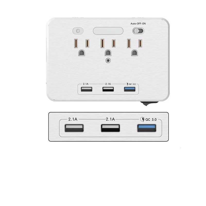 Умная розетка Портативный Путешествия адаптер розетки 3AC США 3USB QC3.0 быстрой
