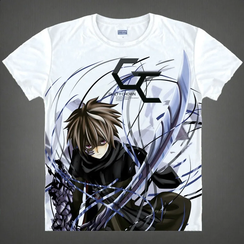 

Guilty Crown, Shu Ouma Inori Yuzuriha, Новое поступление модные мужские Летний стиль высокого качества Мужская футболка с рисунком аниме брендовые футболки...