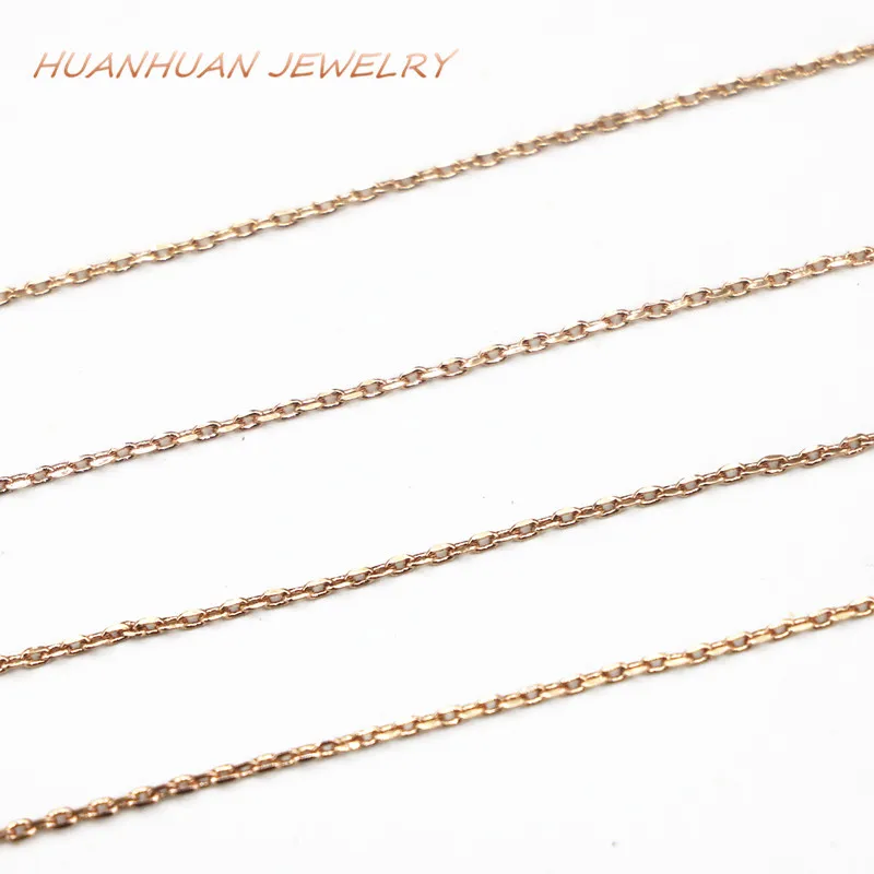 Изысканная 1 мм звеньевая цепочка из нержавеющей стали розового золота