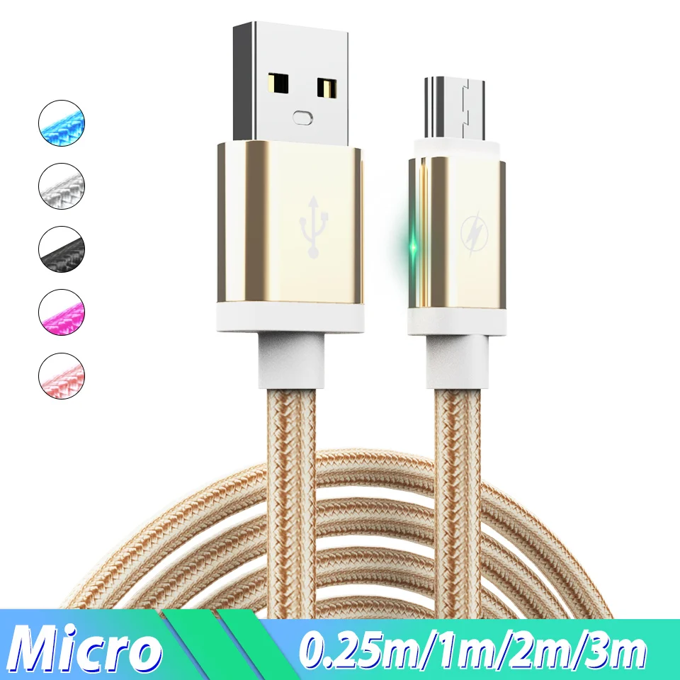 Micro USB кабель 2.4A зарядный провод для телефона 1 5 м 2 3 зарядки Usb Xiaomi Redmi 8 8A 7 7A LG W30 Huawei