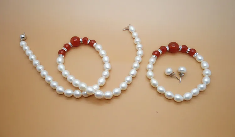 Вечная Свадьба Женский подарок Слово 925 натуральный жемчуг камень 3 набора