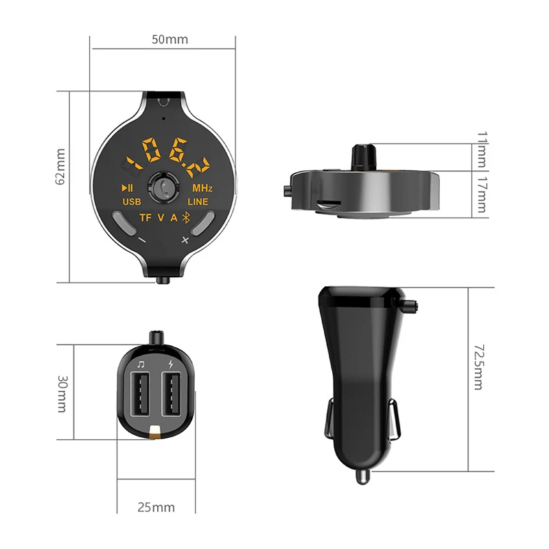Nulaxy Беспроводной FM передатчик Bluetooth Car Kit Автомобильный MP3-плеер с ЖК-дисплей