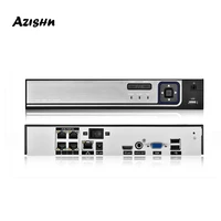 azishn h 265 48v poe nvr 4ch8ch 5mp audio surveillance face detection ip camera cctv system p2p network video recorder