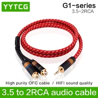 yytcg 3 5mm male to 2rca female jack stereo aux audio cable y adapter for iphone mp3 tablet computer speaker 3 5 rca jack cable