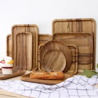 8 14inch ins nordic japanese natural solid wood tray tableware coffee cake shop special dishes plate photography tool
