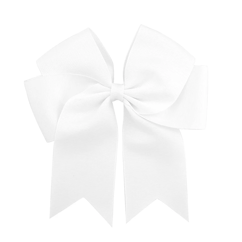 20 пар 6 дюймов большой Cheer Grosgrain ленты бант аксессуары для волос ручной работы Твердые Болельщицы банты для волос с аллигатором заколки для волос