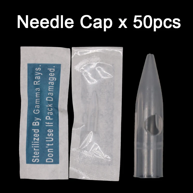 

50 pcs 1R Tips Permanent Make Up Eyebrow and Lip Makeup Needle Caps For Mosaic Merlin Machine Free Shipping Hyaluron Pen