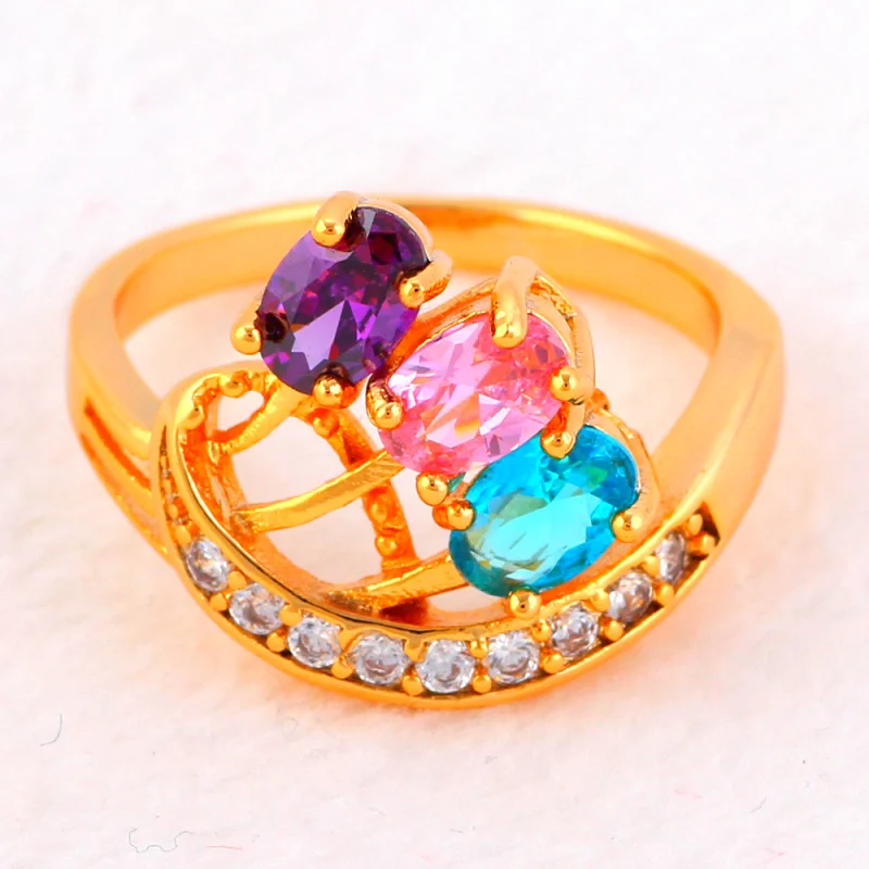 Rolilason высокое качество Лидер продаж Мода Кольца для женщин Радуга Мистик Циркон