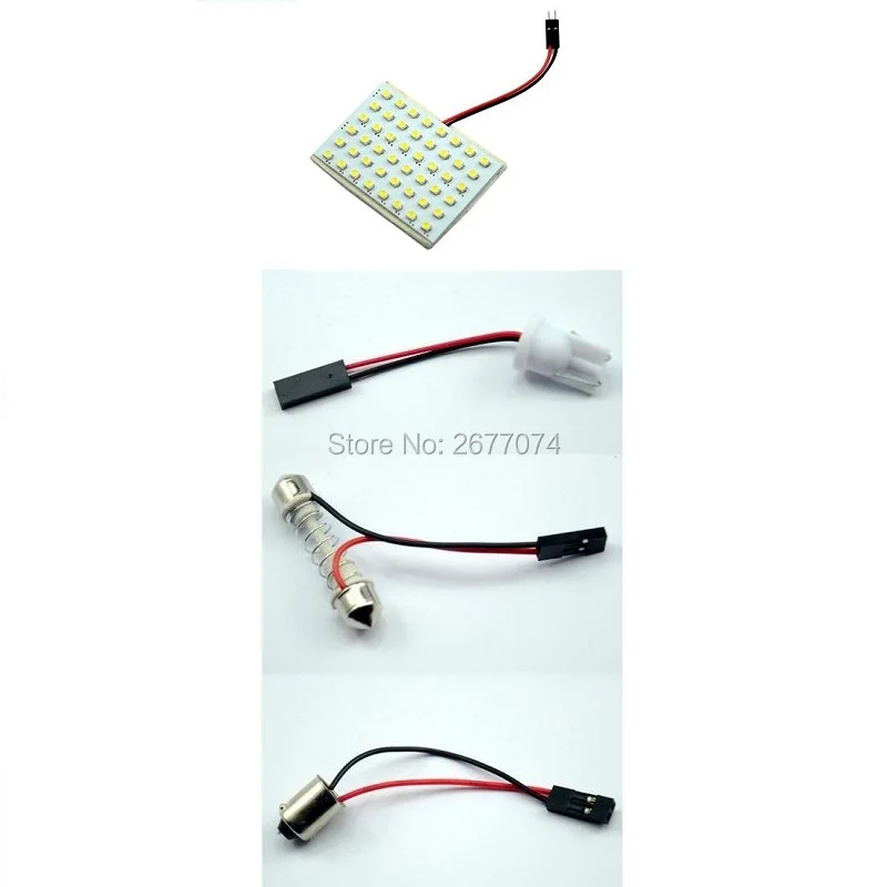 6W DC12 купольный панельный светильник 48smd 3528 с 3 адаптерами Festoon Ba9s внутренняя крыша