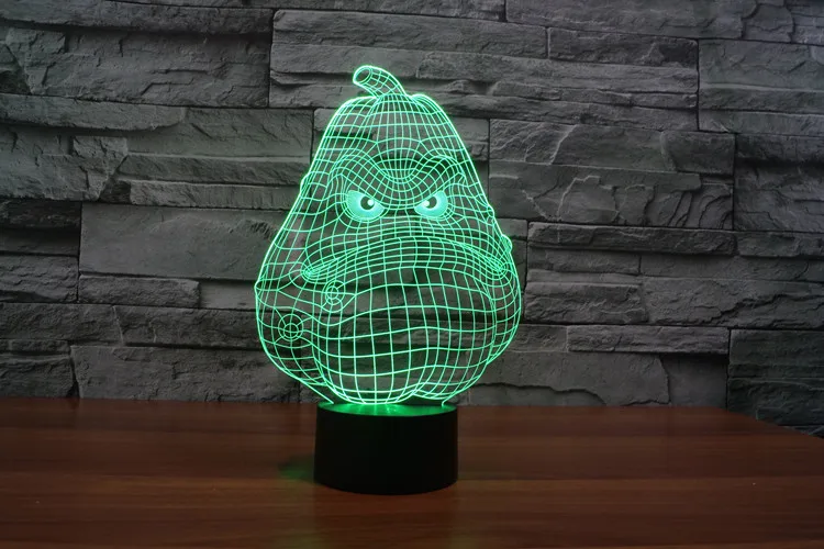 2017 Забавный мультяшный рисунок Груша Дизайн 3D USB светодиодный светильник крутая