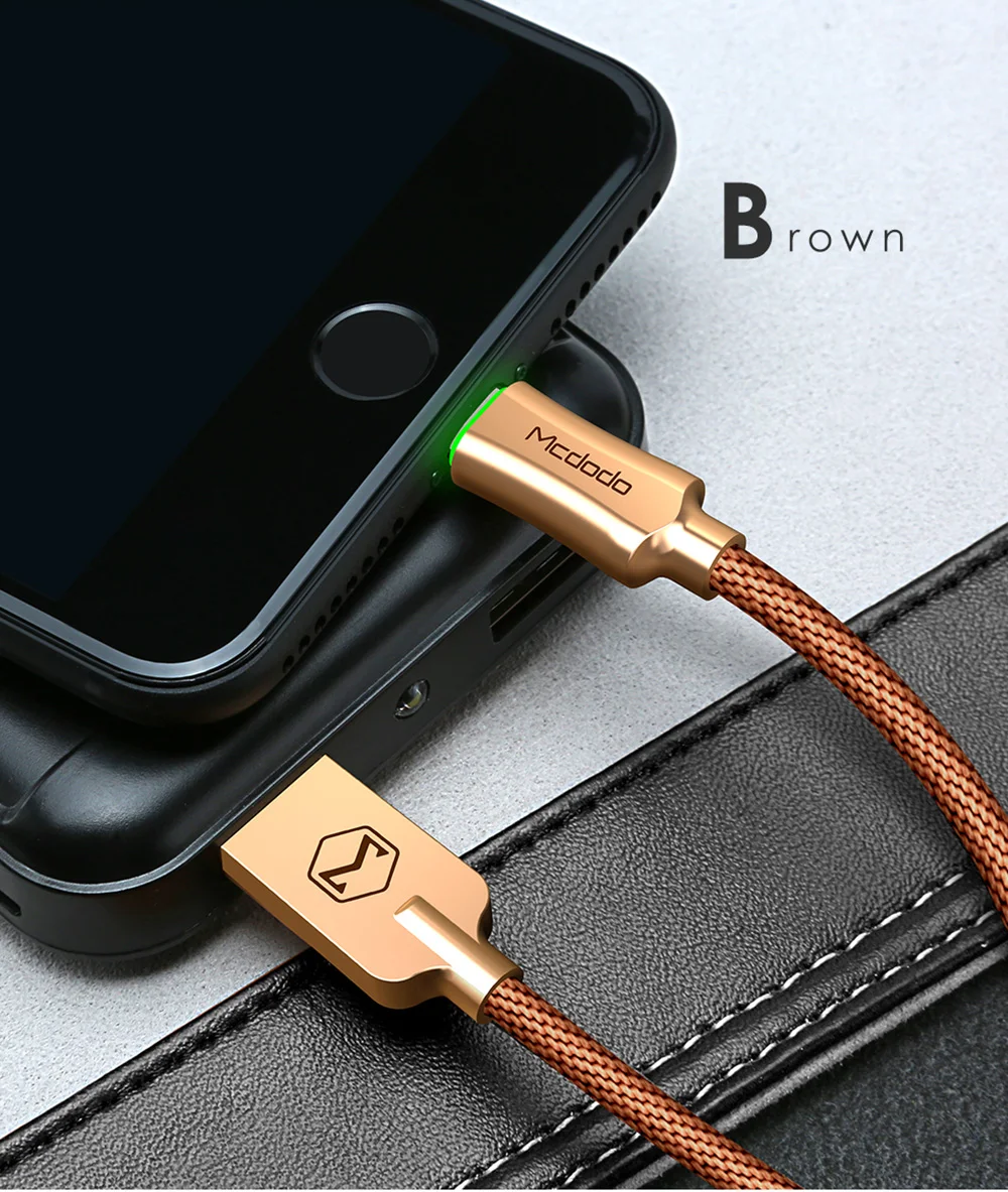 10 шт./лот Mcdodo Автоматическое отключение для iPhone USB кабель 2.4A кабель передачи данных для быстрой зарядки для iPhone iPad iPod USB кабель светодиодный iOS шнур