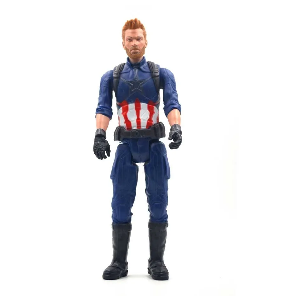 captain no box 30 см Marvel Мстители игрушки танос Халк Бастер человек паук Железный человек Капитан Америка Тор Росомаха Черная пантера фигурка куклы - Цвет: captain no box