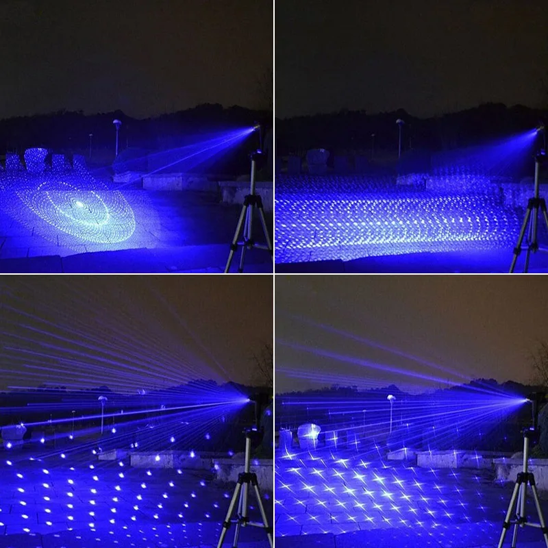 Военный 3 режима 450 нм Фокусируемый синий горящий лазер с замком и чехол CWLASER 10