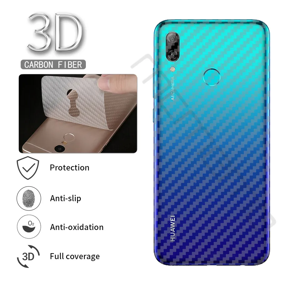 5pcs Back Screen Protector Sticker Protective Film for Enjoy 7S 2019 Honor 10 lite Carbon Fiber Huawei P Smart | Мобильные телефоны