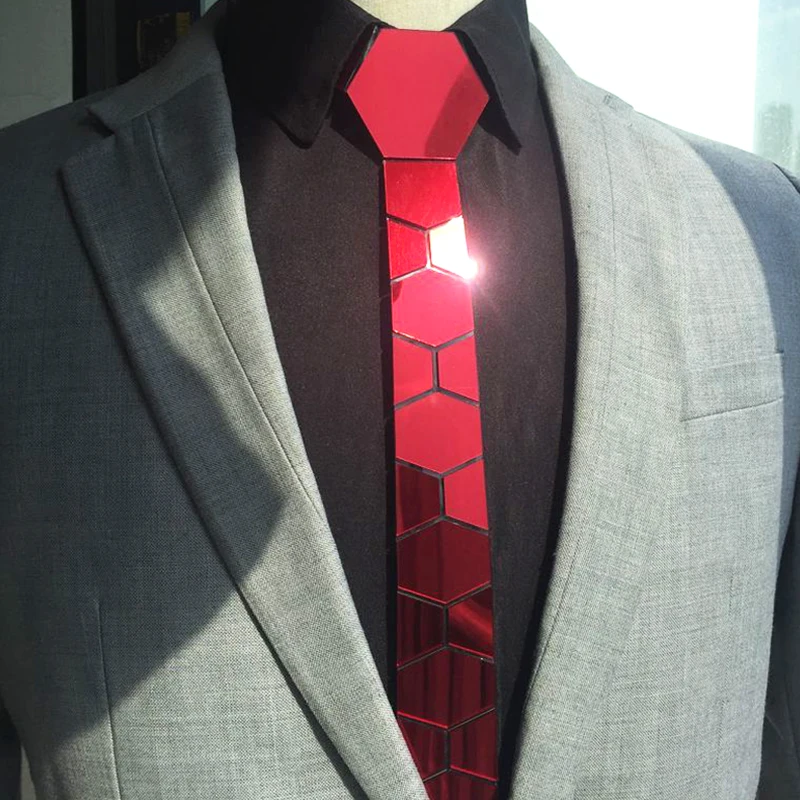 Ruby Fashion Slim Striped Necktie Wine Red Mirror Wedding Party Tie Soft Silk Feel Plain Plaid Men Ties Bling Accessory