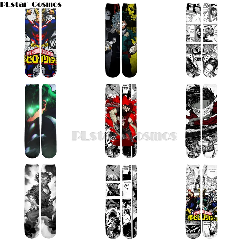 

Plstar Cosmos anime My Hero Academia New Style Cartoon 3d Print Men Women Funny socks 3D High Socks Men Women high quality