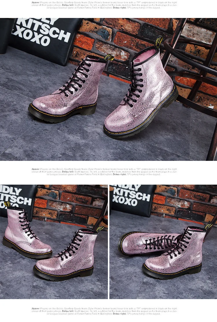 SWONCO martin boots women shoes genuine leather high top white sneakers platform ankle boots for women platform boot 41 44