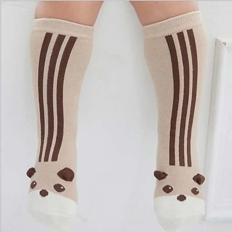 Brown Bear Детские длинные хлопковые колготки для дети животных теплые чулки Милые и симпатичные детские носки милые лисы - Цвет: Brown Bear