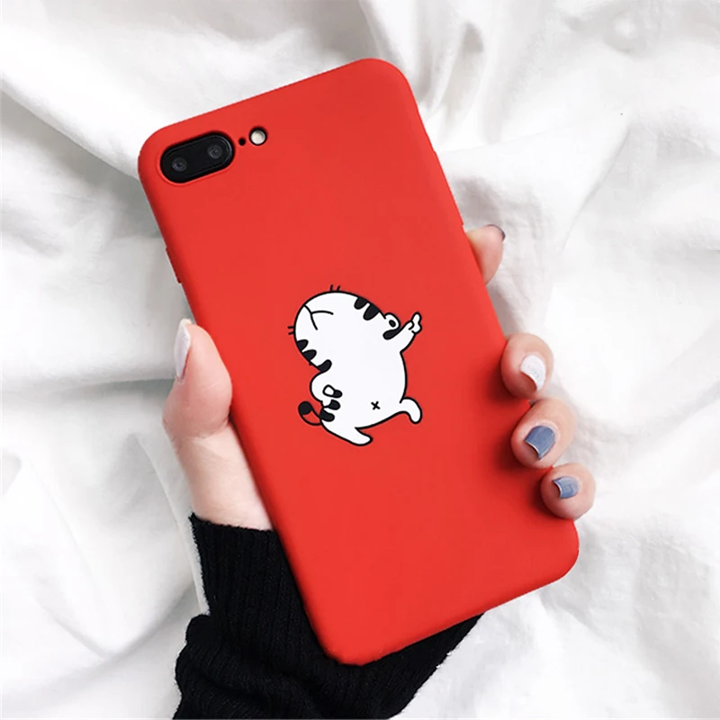 Забавный мультяшный чехол для iphone X S R Max из ТПУ 5 6S SE 6 7 8 Plus чехлы танцев кошек